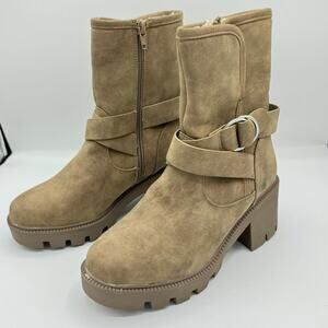 Dolce Vita Women Tan Block Heel Nola Platform Boots